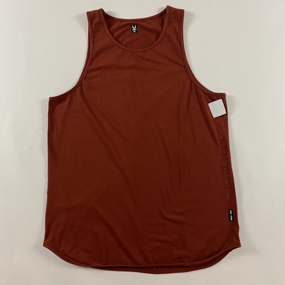 ASRV Supima Extended Tank Top T-Shirt Men's Medium Rust Stretch NWT